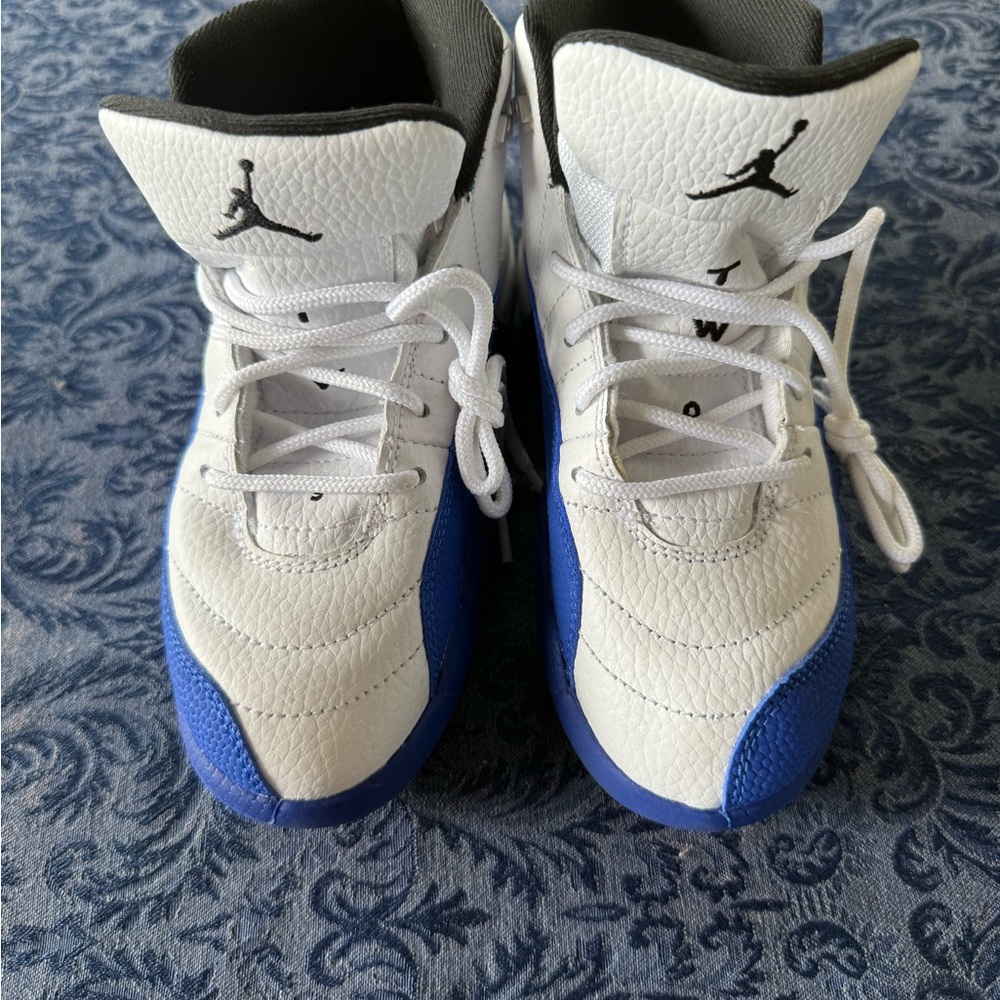 Nike Kids White and Blue Jordan Basketball Sneakers